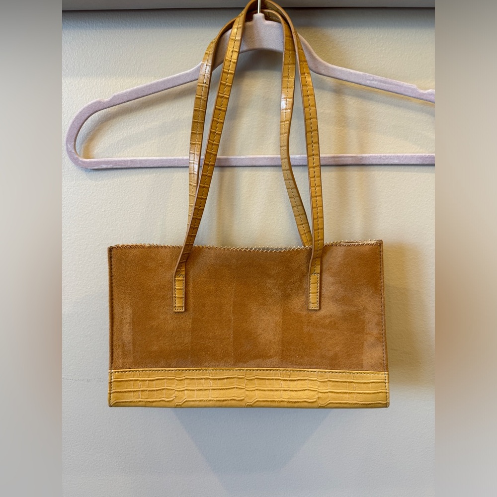 Tan Suede & Leather‎ 3-Compartment Handbag